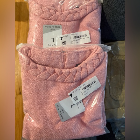 NWT Tweed Dress Short Sleeve Crew Neck A-line Party Vintage Mini Skirt Dresses - Picture 7 of 8